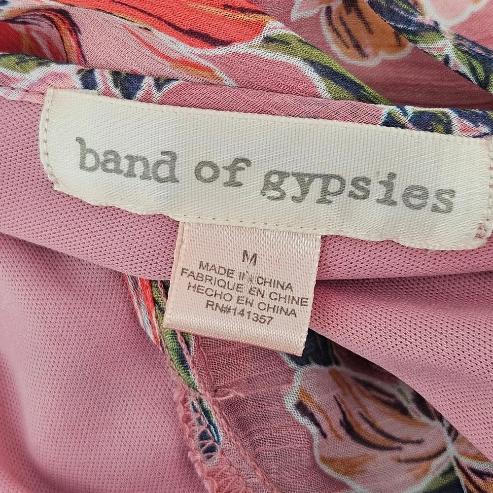 Band of Gypsies Floral Cottage Maxi Dress‎ Boho M Summer Wedding Vacation Flowy